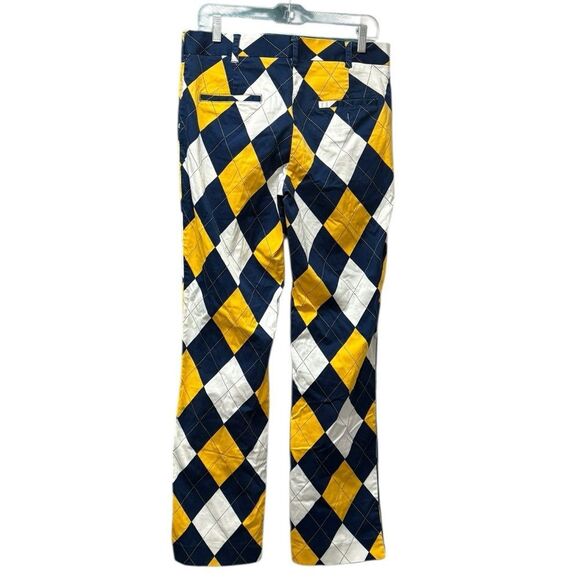 Loudmouth Blue, Yellow and White Argyle Golf Pants 32X34L - Picture 4 of 12
